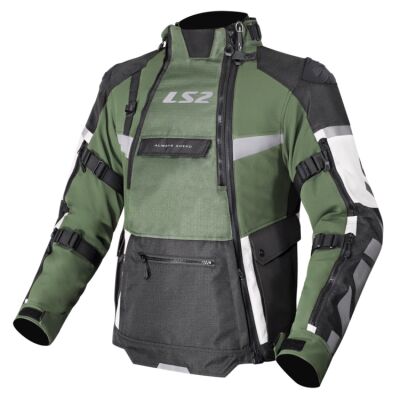 LS2 X-MASTER voděodolná adventure bunda zelená/černá/šedá vel.3XL